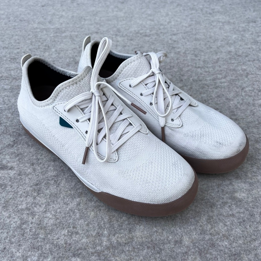 Vessi Weekend Sneaker Womens Waterproof Knit Lace Up Size 9 Cream White Gum Sole